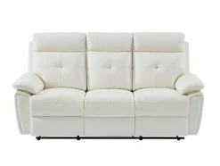 3- + 2-Zits-Relaxbank Van Wit Leer Vineta