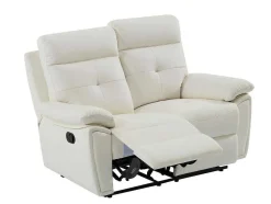 3- + 2-Zits-Relaxbank Van Wit Leer Vineta