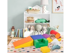 6 Bouwstenen Voor Kinderen Of Baby'S - Trappen En Glijbaan - Klimspeelgoed - Pu + Epe - Gratis Combinatie