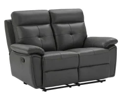 3- En 2-Zits-Relaxbank Van Grijs Leer Vineta
