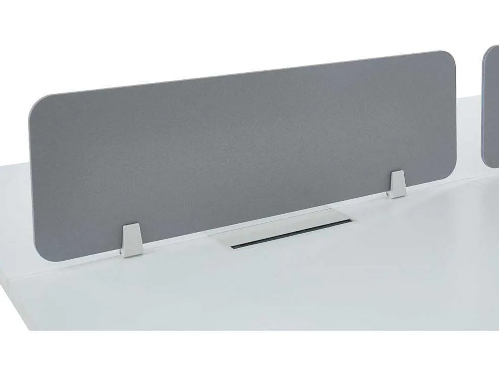 6 Persoons Bureau Bank - Wit - L140 Cm - Met Tussenschotten - Downtown