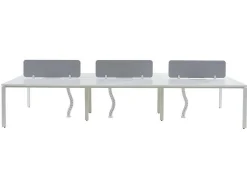 6 Persoons Bureau Bank - Wit - L140 Cm - Met Tussenschotten - Downtown