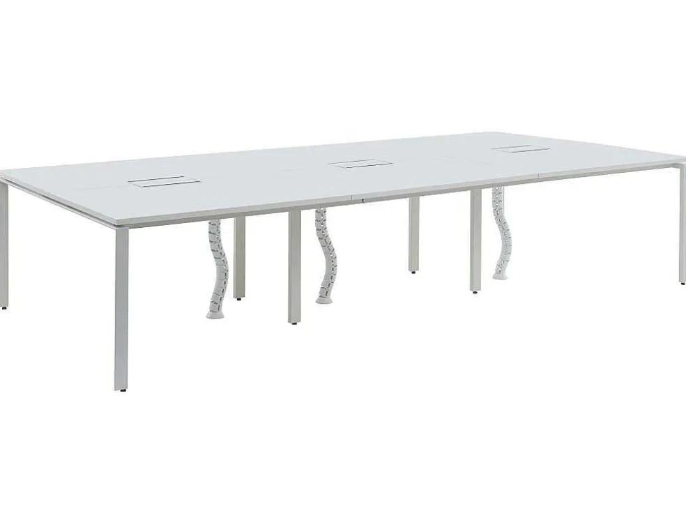 6 Persoons Bureau Bank - Wit - L120 Cm - Downtown