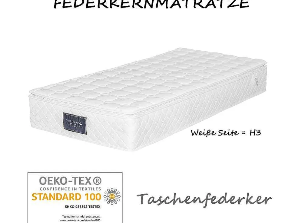 90 X 200 Cm Matras Met 7-Zone Pocketveren En Hr-Foam, 25 Cm Dik - Merax