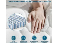 140 X 200 Cm Matras Met 7-Zone Pocketveren En Hr-Foam, 25 Cm Dik - Merax