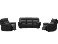 3+2 Zits Relaxbank En -Fauteuil Van Buffelleer Pakita - Zwart