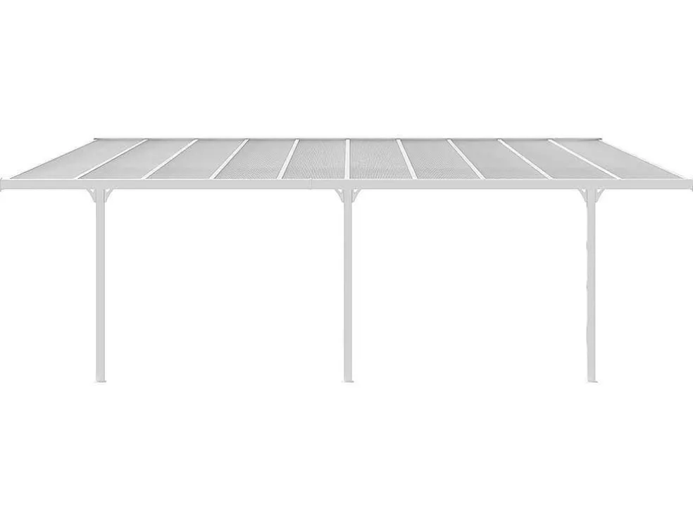 Aanleunende Carport In Aluminium 18,8 M - Wit - Alvaro
