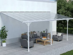 Aanleunende Carport In Aluminium 18,8 M - Wit - Alvaro
