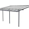 Aanleunende Pergola In Aluminium 15,1M Antraciet Alvaro - L497Xd305Xh240/285 Cm
