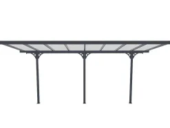Aanleunende Pergola In Aluminium 15,1M Antraciet Alvaro - L497Xd305Xh240/285 Cm