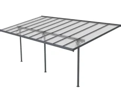 Aanleunende Pergola In Aluminium 18,8M Antraciet Alvaro - L618Xd305Xh240/285 Cm