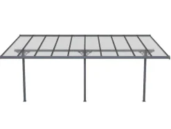 Aanleunende Pergola In Aluminium 18,8M Antraciet Alvaro - L618Xd305Xh240/285 Cm