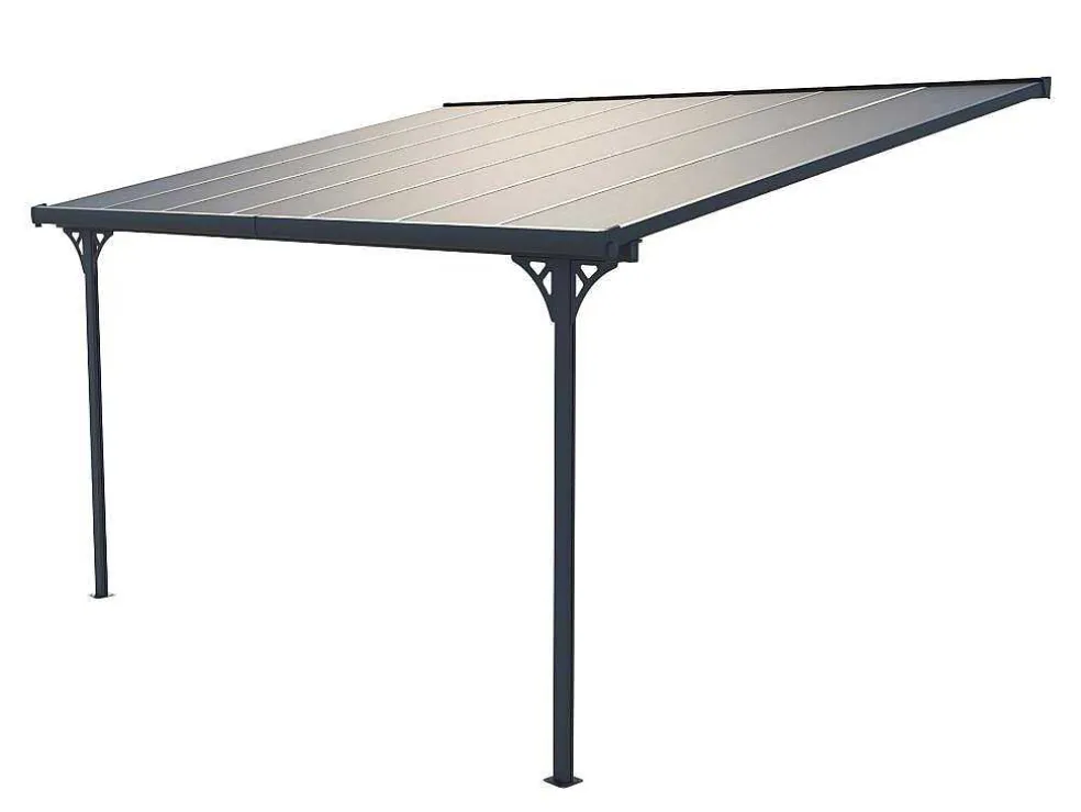 Aanleunende Pergola In Aluminium 13,2M Antraciet Alvaro - L436Xd305Xh240/285 Cm