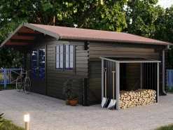 Afdak Voor Hout Van Gegalvaniseerd Staal 2,23 M3, L182 X D83 X H148 Cm - Derwood