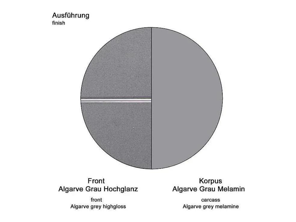 Amandamandobea Badkamerkast 1 Lade, 4 Deuren Grijs, Agave Grijs Hoogglans.