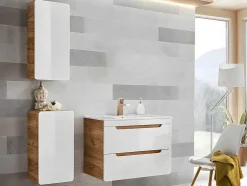 Badkamerkast Naturel En Wit - L32 X B35 X H68 Cm - Aruba