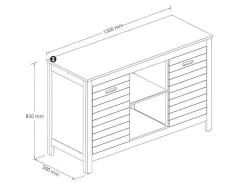 Badkamermeubel Van Acaciahout Met Enkele Wastafel - 130 Cm - Pulukan