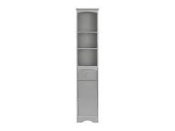 Badkamerzuil - H 170 Cm - Met 1 Lade En Verstelbare Planken - Grijs