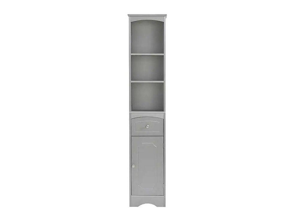 Badkamerzuil - H 170 Cm - Met 1 Lade En Verstelbare Planken - Grijs