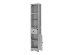 Badkamerzuil - H 170 Cm - Met 1 Lade En Verstelbare Planken - Grijs