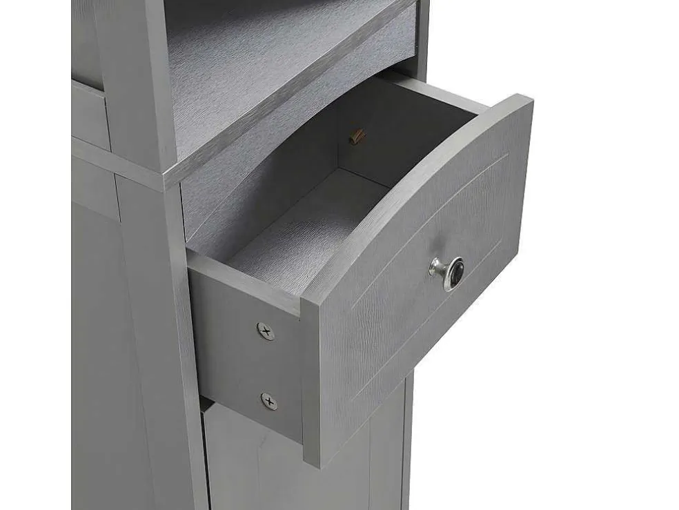 Badkamerzuil - H 170 Cm - Met 1 Lade En Verstelbare Planken - Grijs