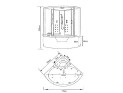 Baignoire-Douche Hydromassagehoek 150 X 150 Cm Narciso