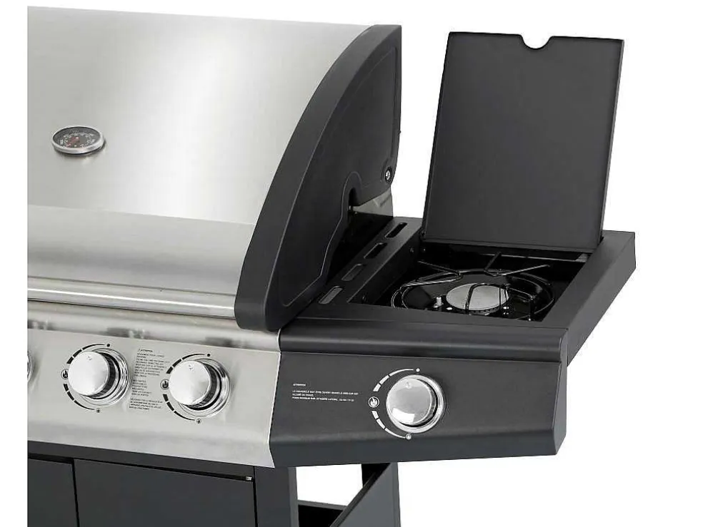 Barbecue Op Gas Met 4 Branders En 1 Rechaud Aan De Zijkant 143 X 54 X 115 Cm - Smoky