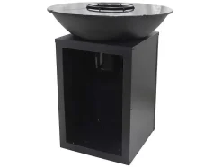 Barbecue Plancha Brasero Op Houtskool Met Opbergruimte 80 X 80 X 96 Cm, Zwart - Ignos