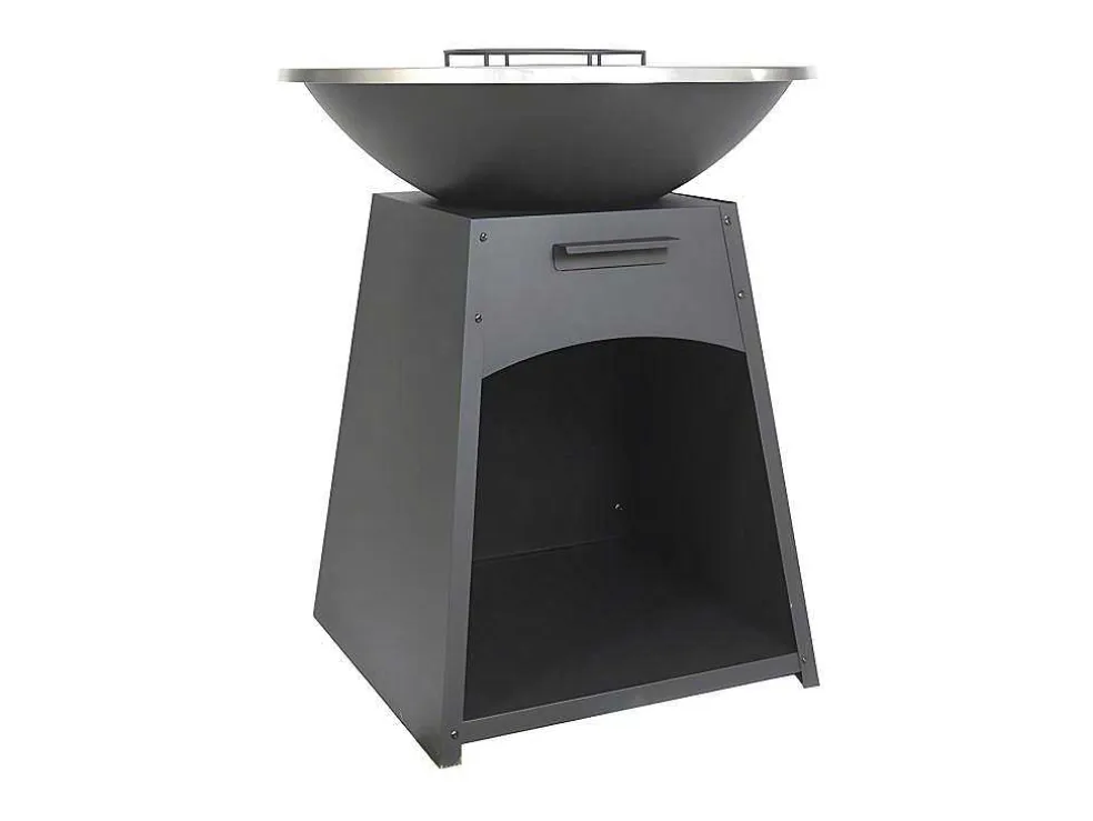 Barbecue/Plancha/Vuurkorf Van Staal - L81 X B81 X D96 Cm - Zwart - Corvera
