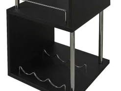 Barmeubel Aliseto - Mdf En Verchoomd Metaal - Zwart