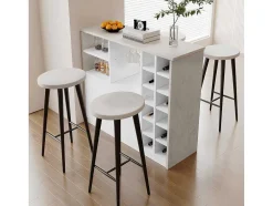 Barmeubel, Laag Dressoir Met Opbergruimte - Mdf - Eigentijdse Stijl - Kleuren: Grijs En Wit