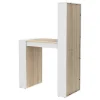 Barmeubel Met Opbergruimtes - Mdf - Naturel En Wit - Skarn