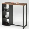 Barmeubel Morena - Metaal En Mdf - Blad Walnoteneffect