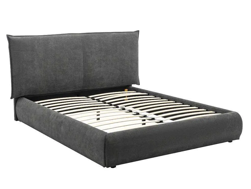 Bed 160 X 200 Cm - Ribfluweel - Antraciet - Sonetri