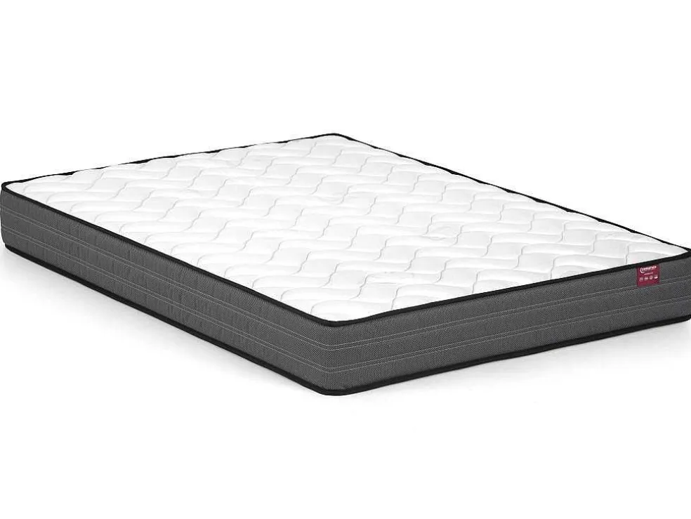 Bed 140 X 190 Cm Met Hoofdbord Met Verticale Stiksels - Velours - Groenblauw + Matras - Feroya