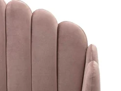 Bed Met Glooiend Hoofdeinde - 140 X 190 Cm - Fluweel - Oud Roze - Sagali