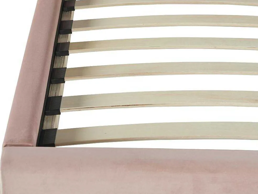 Bed Met Hoofdeinde In Schelpvorm90X190 Cm - Fluweel - Roze - Met Matras - Moana