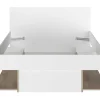 Bed Met Opbergruimte 120 X 190 Cm Wit En Houtlook Kinselia