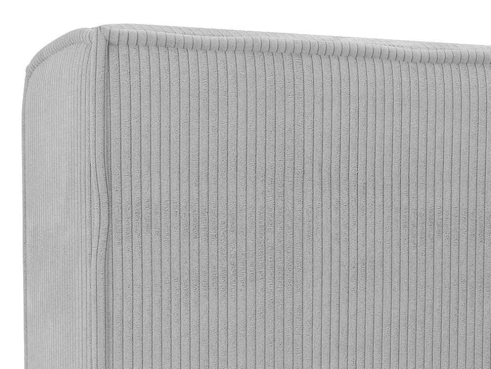 Bed Met Opbergruimte 180 X 200 Cm - Ribfluweel - Lichtgrijs + Matras - Timano