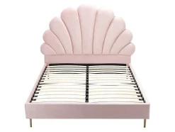 Bed Met Schelpvorm 140 X 190 Cm - Velours - Roze - Livaya