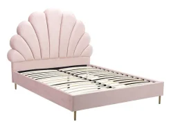 Bed Met Schelpvorm 140 X 190 Cm - Velours - Roze - Livaya
