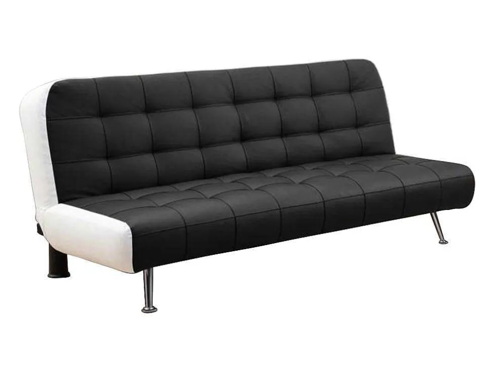 Bedbank Van Kunstleer Murni En Poef - Zwart