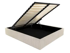 Bedbodem Met Opbergruimte 140 X 190 Cm Van Beige Ribfluweel - Pontos Van Ysmee