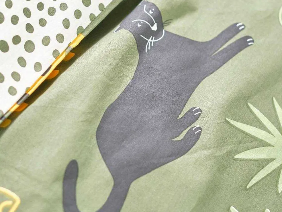 Bedlinnen Voor Kinderen Met Dieren Van De Savanne In Katoen Met 57 Draden/Cm - Dekbedovertrek 140 X 200 Cm + 1 Kussensloop - Veelkleurig - Zolika