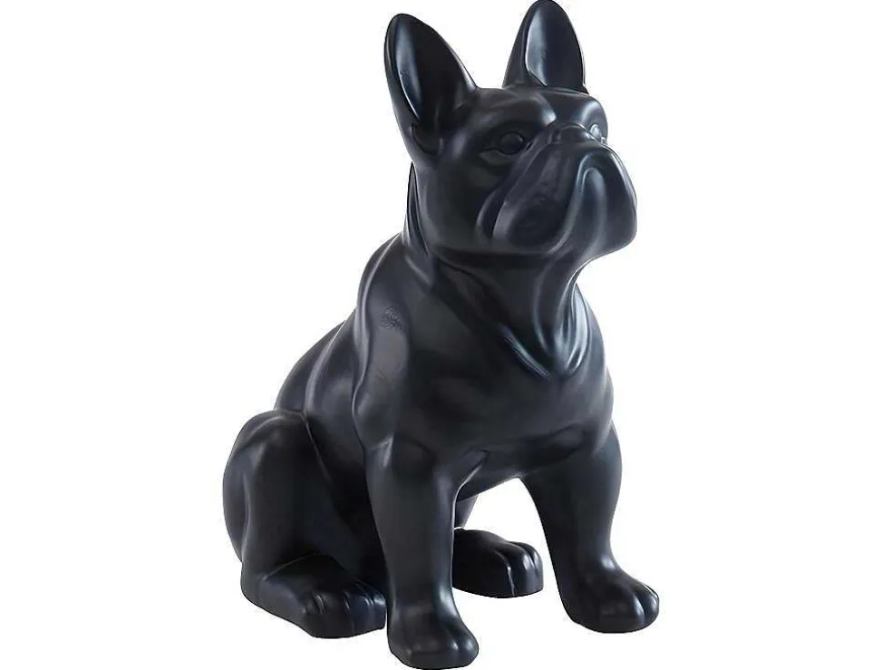 Beeld Van Franse Bulldog - Hars - L. 27 X B. 16 X H. 32 Cm - Mat Zwart - Doggo