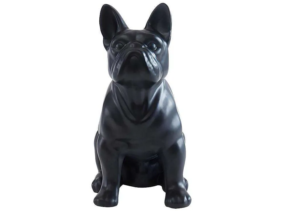 Beeld Van Franse Bulldog - Hars - L. 27 X B. 16 X H. 32 Cm - Mat Zwart - Doggo