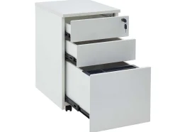 Behuizing Van Een Professioneel Mobiel Bureau - 3 Lades - Met Slot - Wit - Downtown