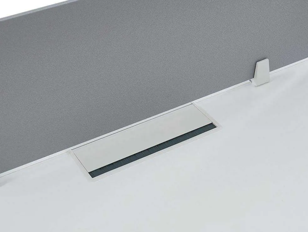 Benchbureau Voor 2 Personen - Wit - L140 Cm - Met Afscheiding - Downtown