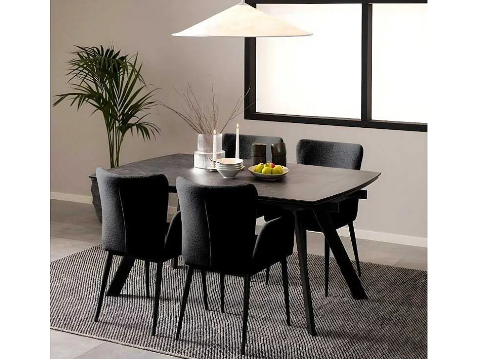 Berry Eetkamertafel 97X160/240Cm Met Extra Plaat Zwart.