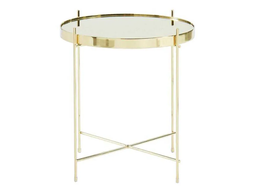 Bijzettafel Marcia - Spiegel En Metaal - Goud